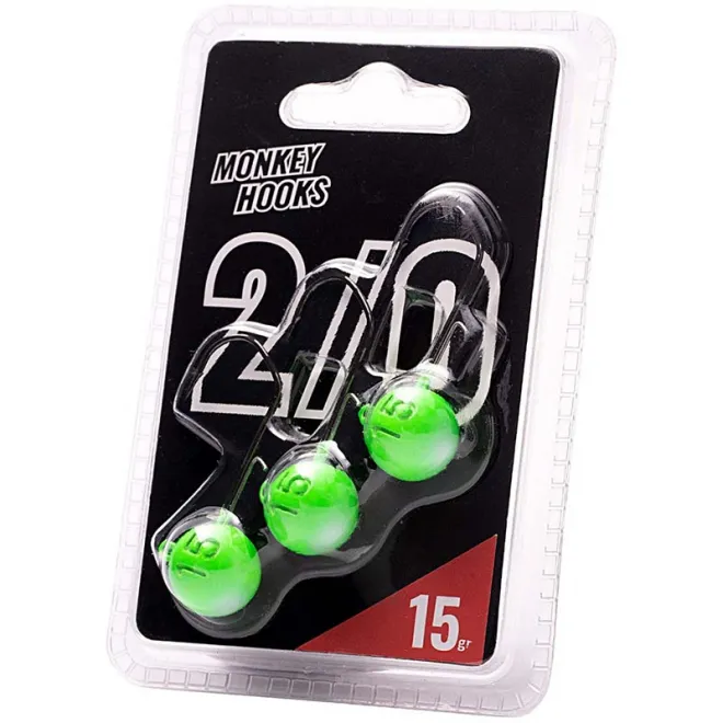 Monkey Lures MNKY Hook 2/0 Green-White 21 g