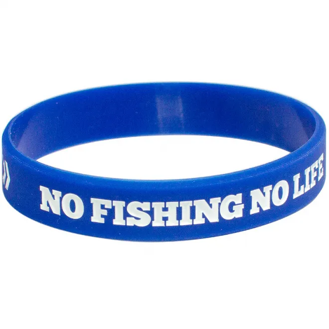 NO FISHING NO LIFE + DAIWA DVEC Armband Blau-Weiss