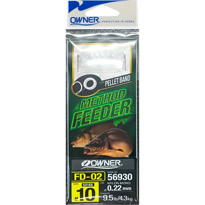 Owner Method Feeder Haken mit Pelletband 0,25 mm #6