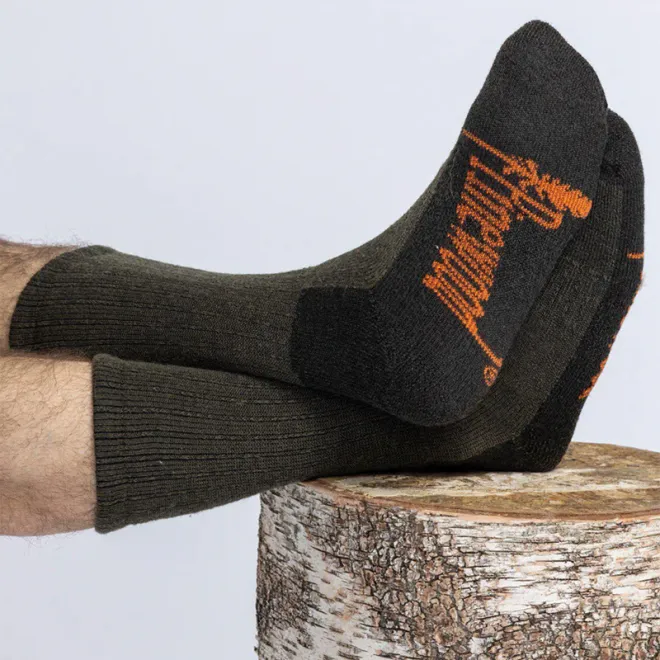 Pinewood Hunters Terry Wool Sock Long Green/Dark Green 39 - 42