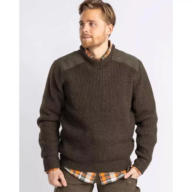 Pinewood Lappland Rough Herren Pullover Mossgreen Melange M