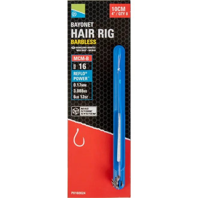 Preston Bayonet Hair Rig Barbless 10 cm 0,19 mm 12