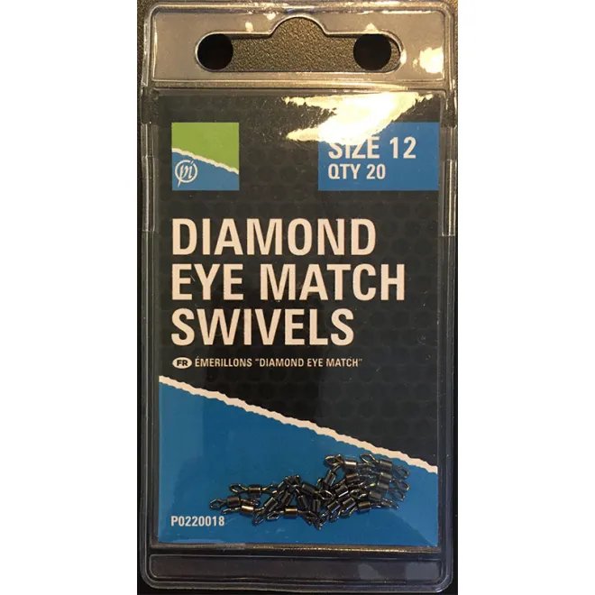 Preston Diamond Eye Match Swivels 12