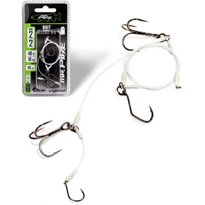 Quantum Mr. Pike Ghost Traces Bait-Release-Rig White 50 cm #2