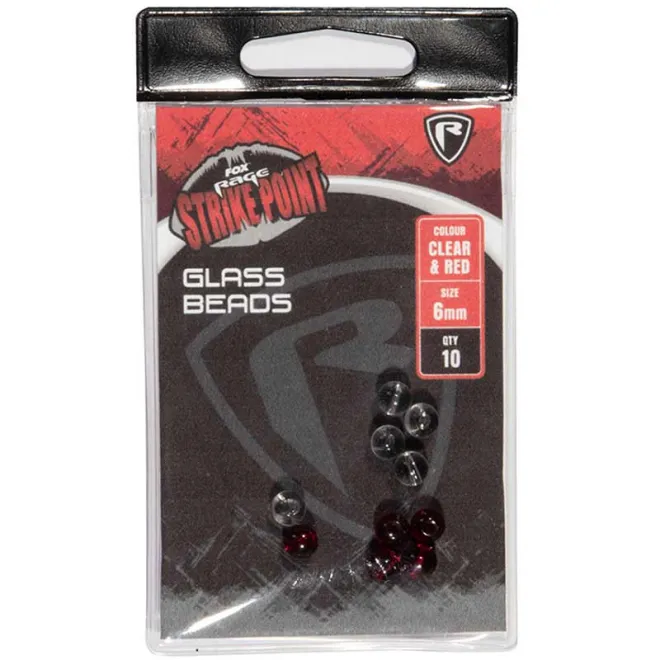 FOX Rage Strike Point 6 mm Clear & Red Glass Beads