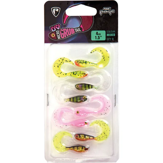 FOX Rage Micro Grub Tail 4 cm UV Mixed Colour Pack