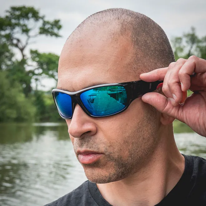 FOX Rage Shield Wraps Brown Lense Mirror Blue