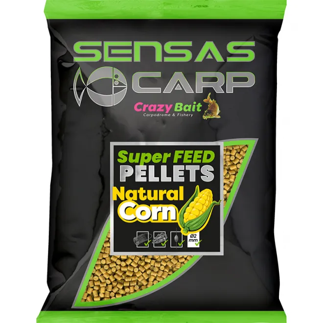 Sensas Carp Super Feed Pellets 2 mm 650 g Natural Corn