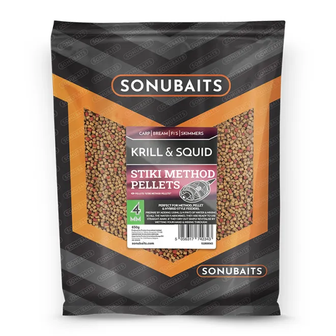 Sonubaits Stiki Krill & Squid Method Pellets 650 g 4 mm