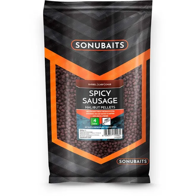 Sonubaits Spicy Sausage Halibut Pellets 900 g 4 mm