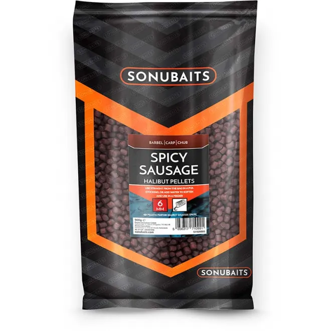 Sonubaits Spicy Sausage Halibut Pellets 900 g 6 mm