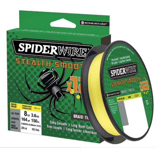SpiderWire Stealth Smooth 12 Braid Hi-Vis Yellow Meterware - 0,07 mm 6,0 kg
