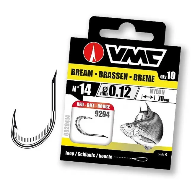 VMC 9294 Bream Red 70 cm Nylon 0,12 mm 10 Stück - Gr. 14
