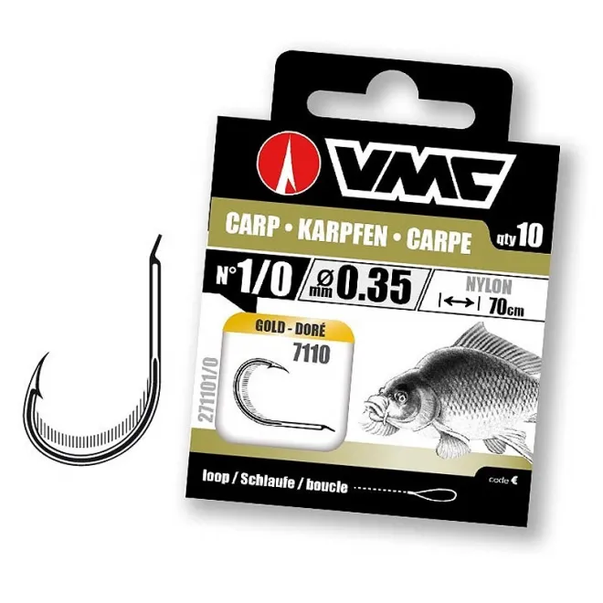 VMC 7110 Carp Gold 70 cm Nylon 0,30 mm 10 Stück - Gr. 2