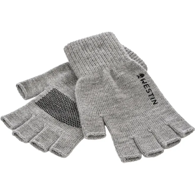 Westin Merino Wool Half Gloves Light Grey Melange L