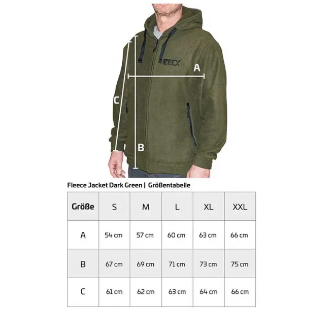 Zeck Fishing Fleece Jacket Dark Green M