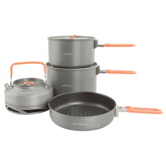 Outdoor Kochset 3er Set Fox Cookware Medium Wasserkessel für Angler 