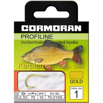 Cormoran Profiline Vorfach mit Karpfenhaken 210 G - Gr 4 - 0,27 mm