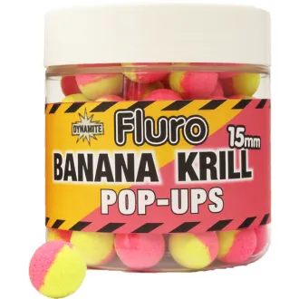 Dynamite Baits Fluro Two Tone Pop Ups 15 mm - Krill & Banana
