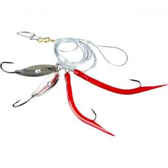 Balzer 71° North Gummi Makk-Dorschblinker System Klein 2+2 Haken Weinrot