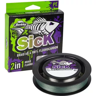Berkley Sick 2in1 Braid 150 m 0,08 & Fluorocarbon 50 m 0,30 mm