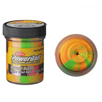 Berkley Powerbait Trout Bait Floating Natural EU Glitter 50 g Garlic Rainbow