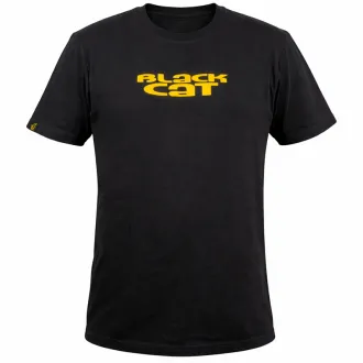 Black Cat Logo Black T-Shirt