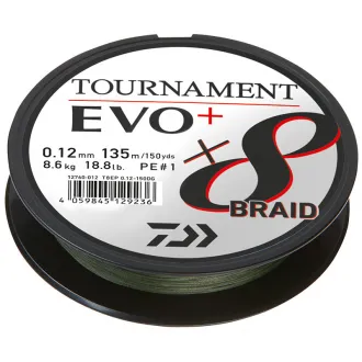 DAIWA Tournament X8 Braid Evo+ Dunkelgrün 135 m 0,14 mm 10,2 kg