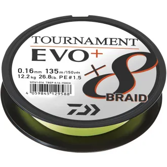 DAIWA Tournament X8 Braid Evo+ Chartreuse Meterware 0,18 mm 15,8 kg