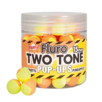 Dynamite Baits Fluro Two Tone Pop Ups - Tutti Frutti & Pineapple - 15 mm