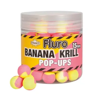 Dynamite Baits Fluro Two Tone Pop Ups 15 mm - Krill & Banana