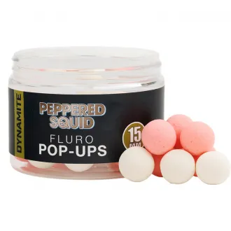 Dynamite Baits Peppered Squid Fluro Pop-Ups 15 mm