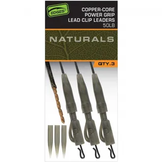 FOX Edges Naturals Copper-Core Power Grip Lead Clip Leaders