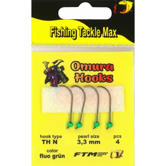FTM Omura Hook TH N6 Fluo Grün 3,3 mm 4 Stück