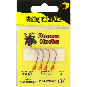 FTM Omura Hook TH N6 Fluo Orange 3,3 mm 4 Stück