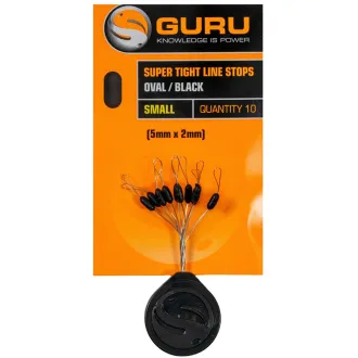 Guru Super Tight Line Stops Oval Black Small