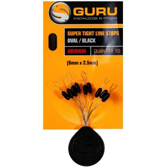 Guru Super Tight Line Stops Oval Black Medium