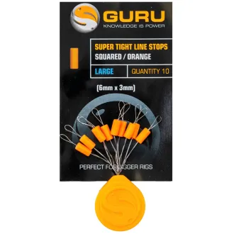 Guru Super Tight Line Stops Squared Orange Large