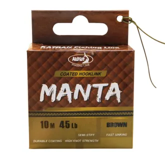Katran Manta Coated Braided Hooklink 45 lb 10 m Brown