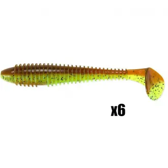 Keitech FAT Swing Impact 3,8 Inch Motoroil/Chartreuse