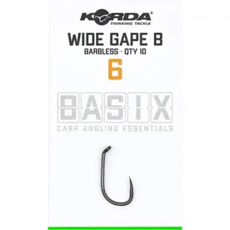 Korda Basix Wide Gape Barbless 6