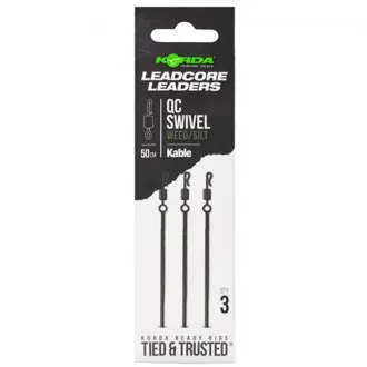 Korda Kable Leadcore Leader QC Swivel Weed 50 cm