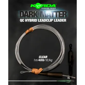Korda Dark Matter Leader QC Hybrid Clip Clear 40 lb 100 cm