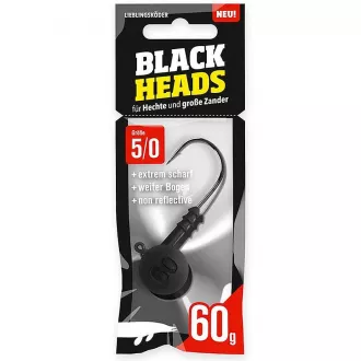 Lieblingsköder Spitze Haken 5/0 - 60 g Blackheads