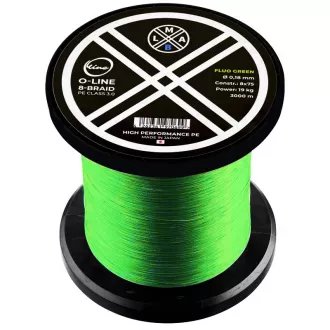 #LMAB O-Line Braid 8x Fluo Green Meterware 0,12 mm - 9 kg