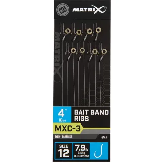 Matrix MXC-3 Bait Band Rigs 4" (10cm) Size 12 Barbless 0,20 mm