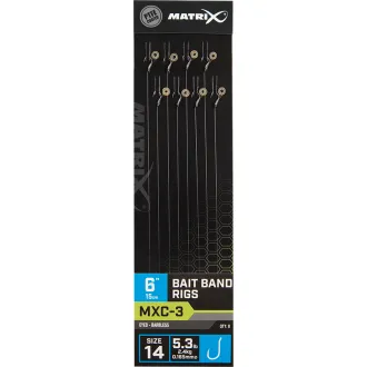 Matrix MXC-3 Bait Band Rigs 6" (15cm) Size 14 Barbless 0,165 mm