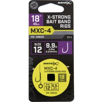 Matrix MXC-4 X-Strong Bait Band Rigs 18" (45cm) Size 12 Barbless 0,23 mm