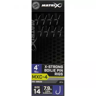 Matrix MXC-4 X-Strong Boilie Pin Rigs 10cm Size 14 Barbless 0,20mm
