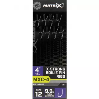 Matrix MXC-4 X-Strong Boilie Pin Rigs 10cm Size 12 Barbless 0,23mm